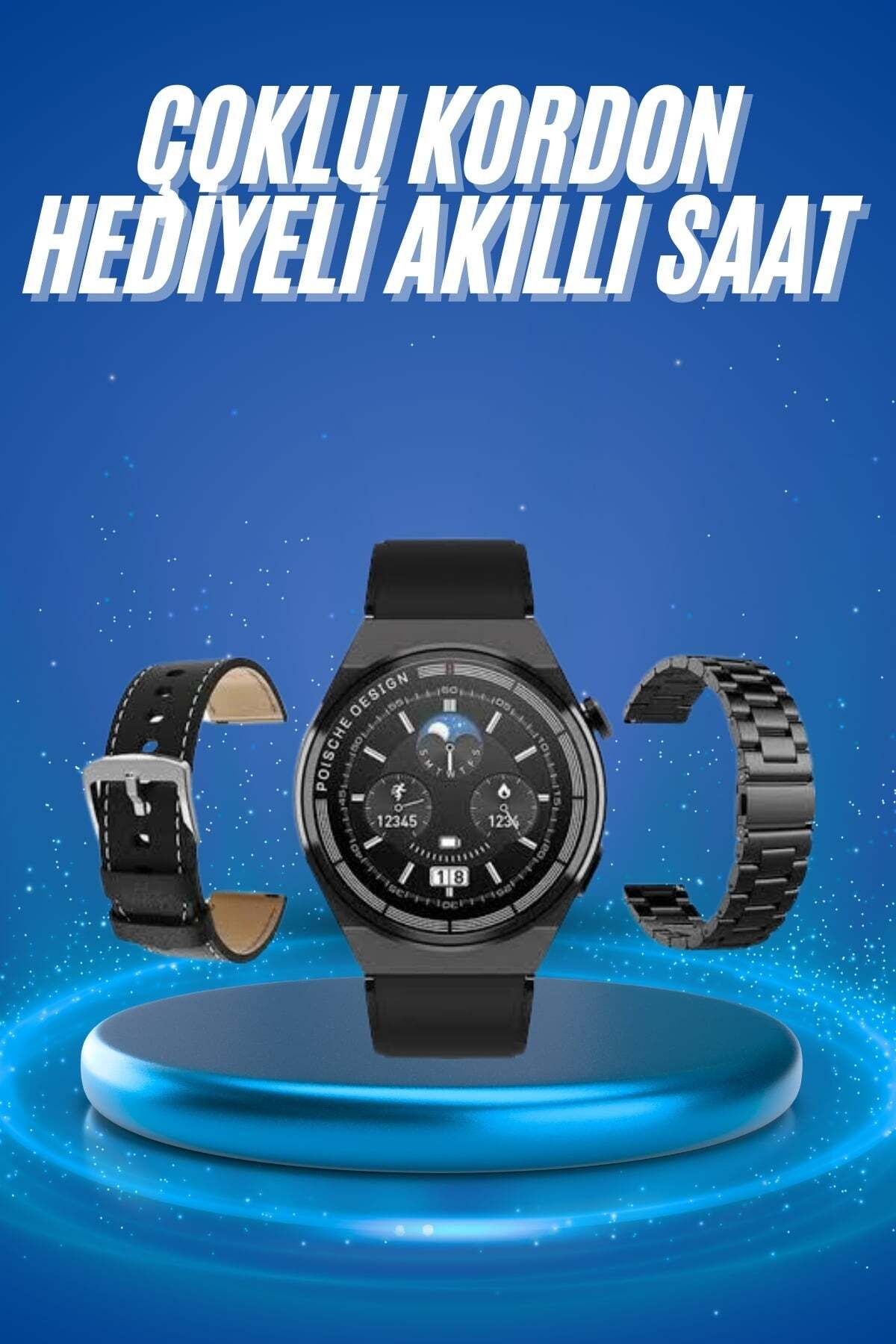 teknodayım Çoklu Kordon Hediyeli Akıllı Saat Çağrı Cevaplama Müzik Dinleme Dokunmatik Ekran