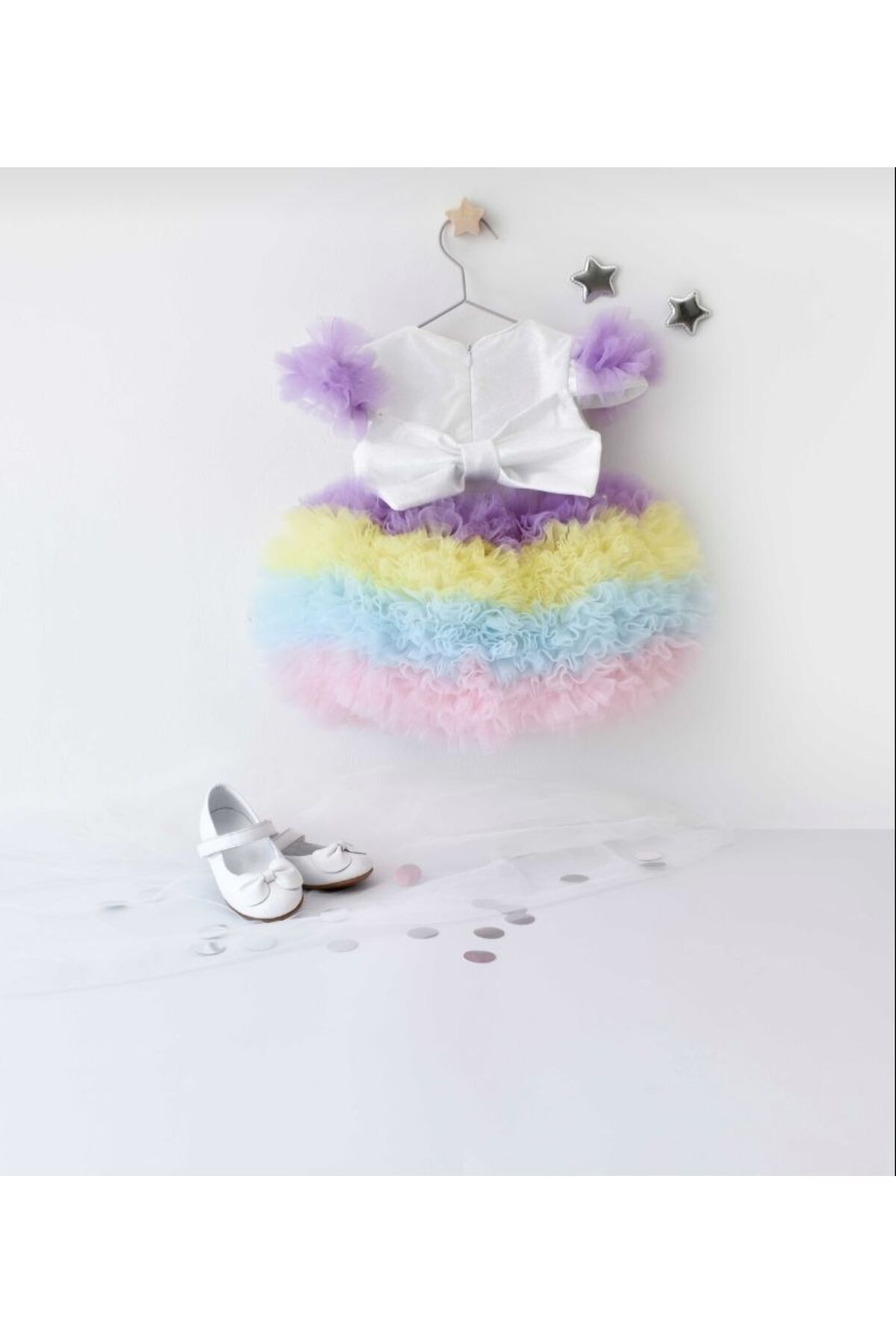 Mini Chics Kız Bebek Kısa Kol Tütü Elbise fotoğrafı 2 (önizleme)