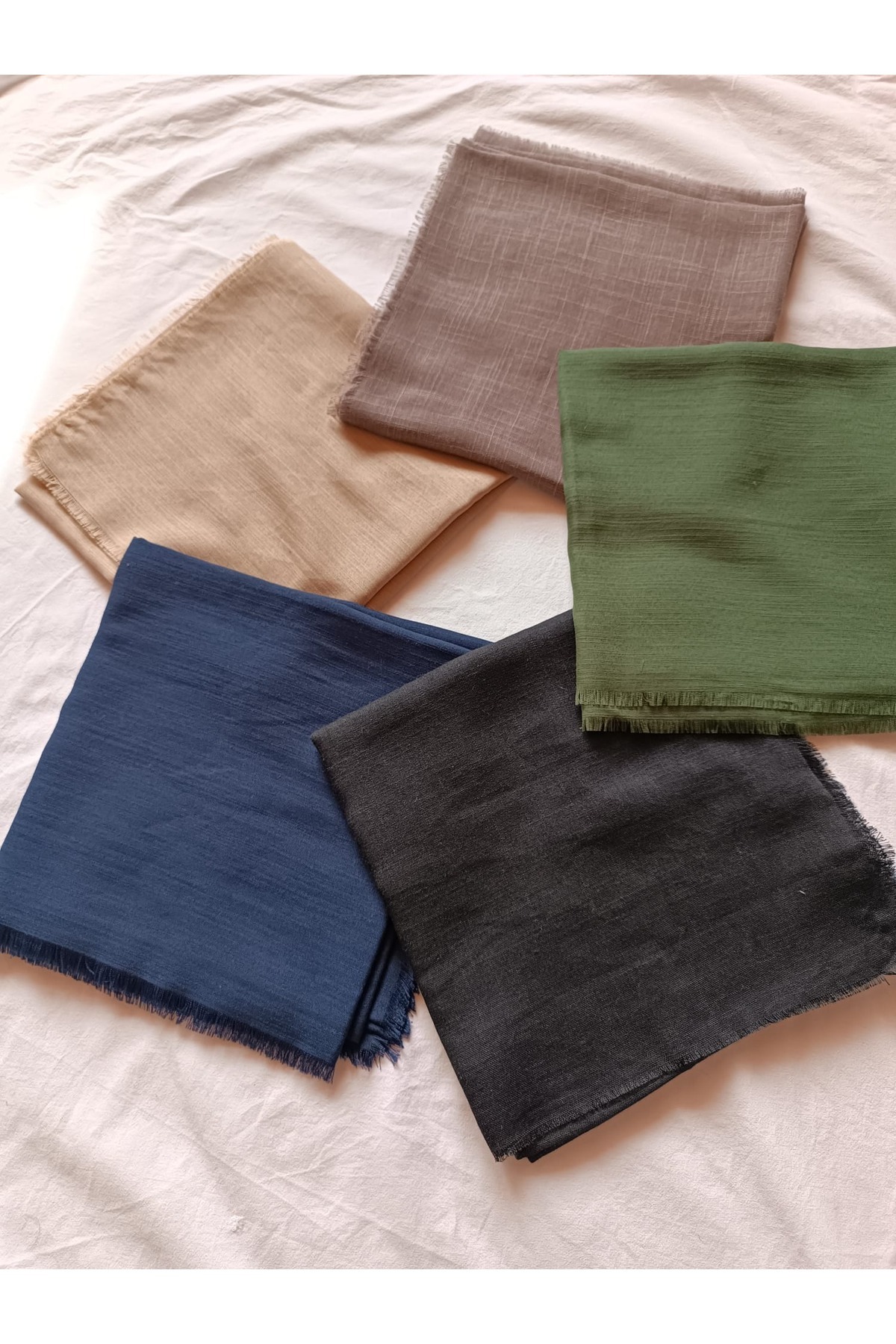 Hijab 5-Piece Flamed Cotton Writing Scarf 100x100cm