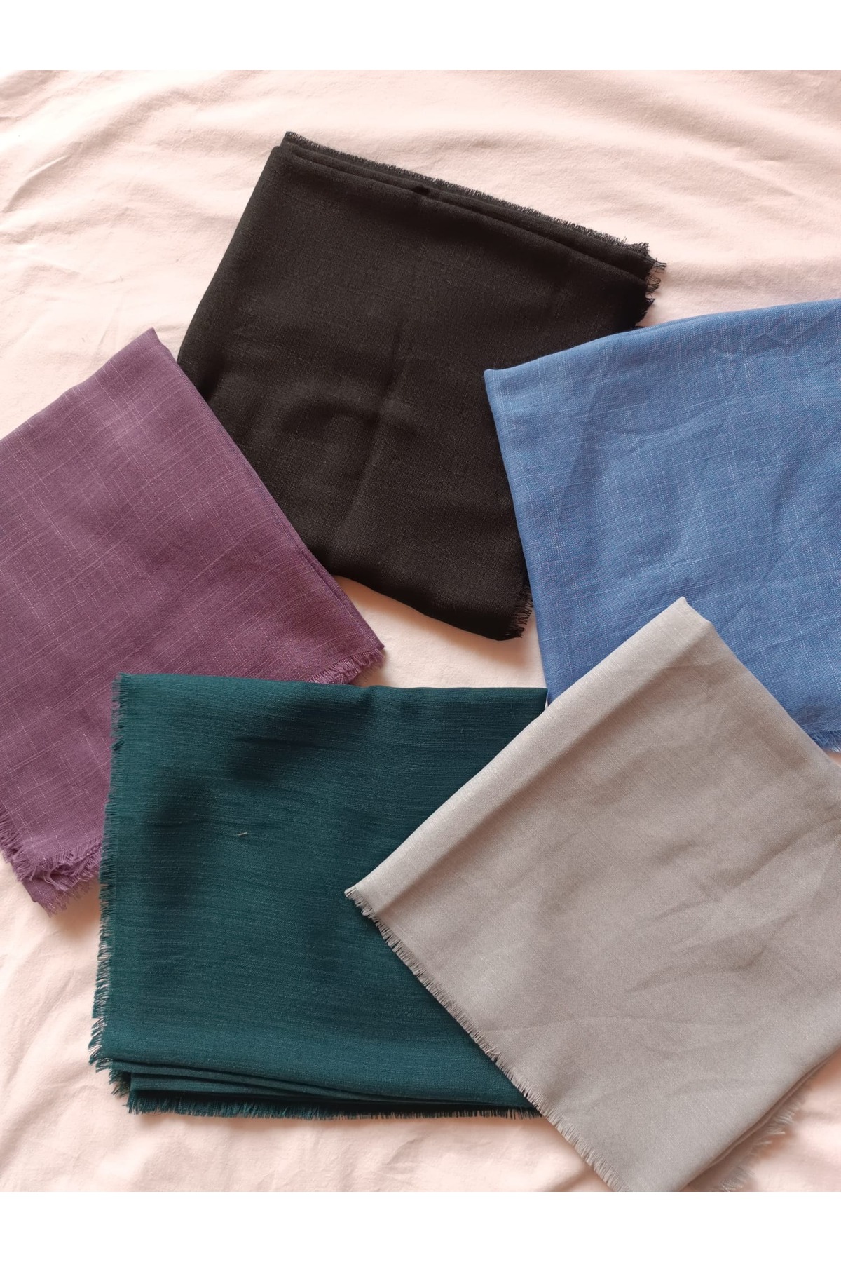 Hijab 5-Piece Flamed Cotton Writing Scarf 100x100cm