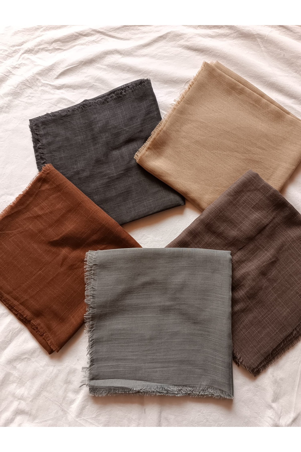 Hijab 5-Piece Flamed Cotton Writing Scarf 100x100cm