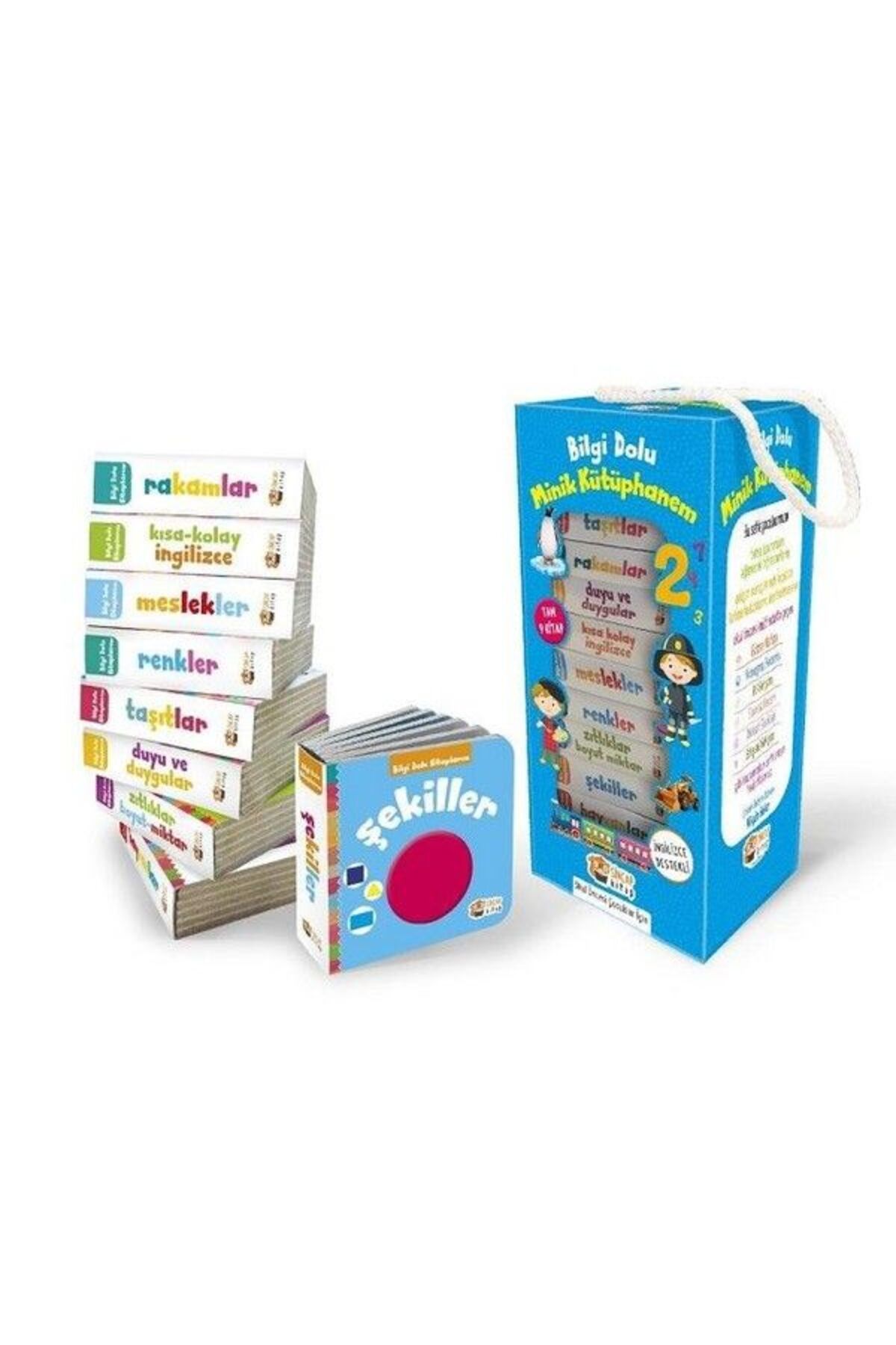 Karma Kitaplar İngilizce Destekli Bilgi Dolu Minik Kütüphanem - 9 Kitap Mavi Kutu