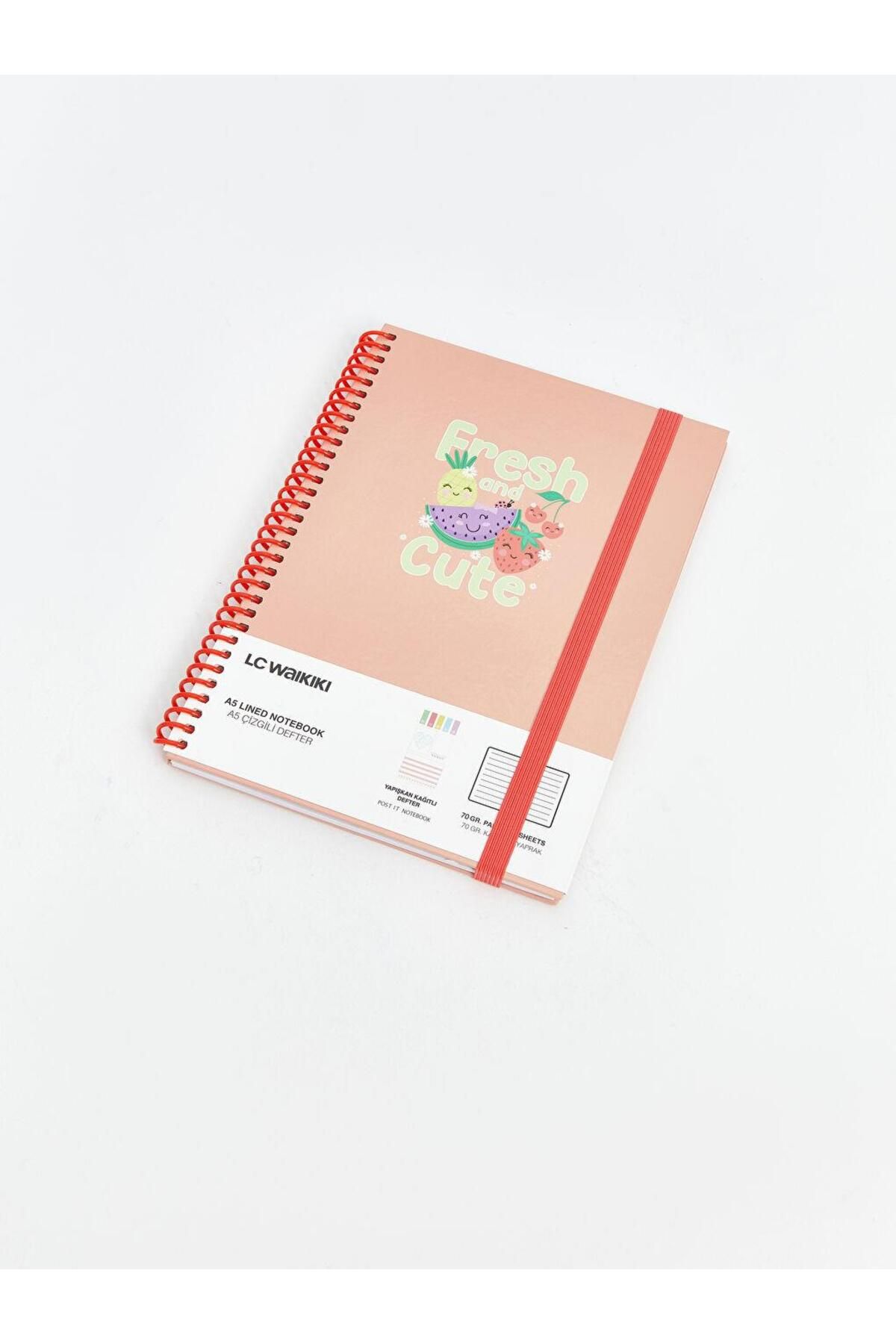 LC Waikiki-Lcw Accessories Printed Wirebound Ruled Notebook 4