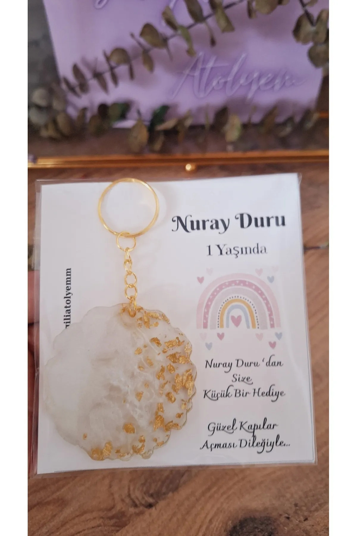 sevgiliatolyemm mutluluk getirmesi dileğiyle Gökkuşağı-kartlı Anahtarlık 5 Adet Babyshower Doğum Günü Bebek Hediyelikleri fotoğrafı 3 (önizleme)