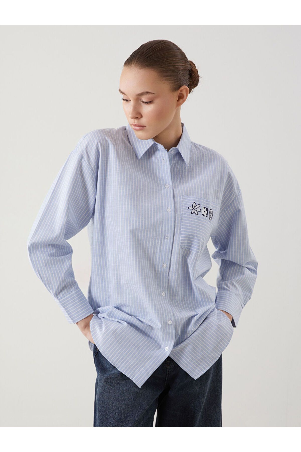LC Waikiki Yeni Sezon Cicekli Oversize Kadin Gomlek Tunik - S5GE83Z8