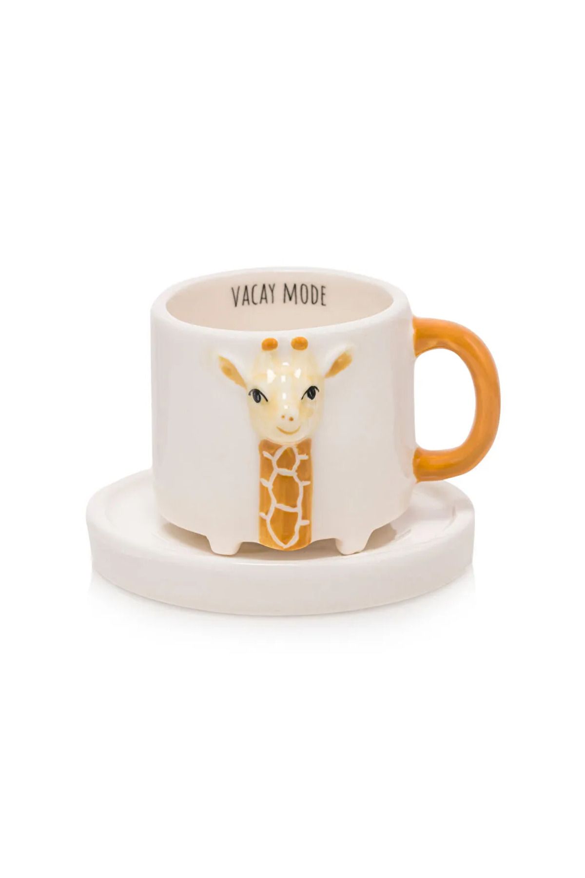LC Waikiki-Lcw Home Mixed Giraffe Figured 2-Person Ceramic Coffee Cup Set 80 ml 5
