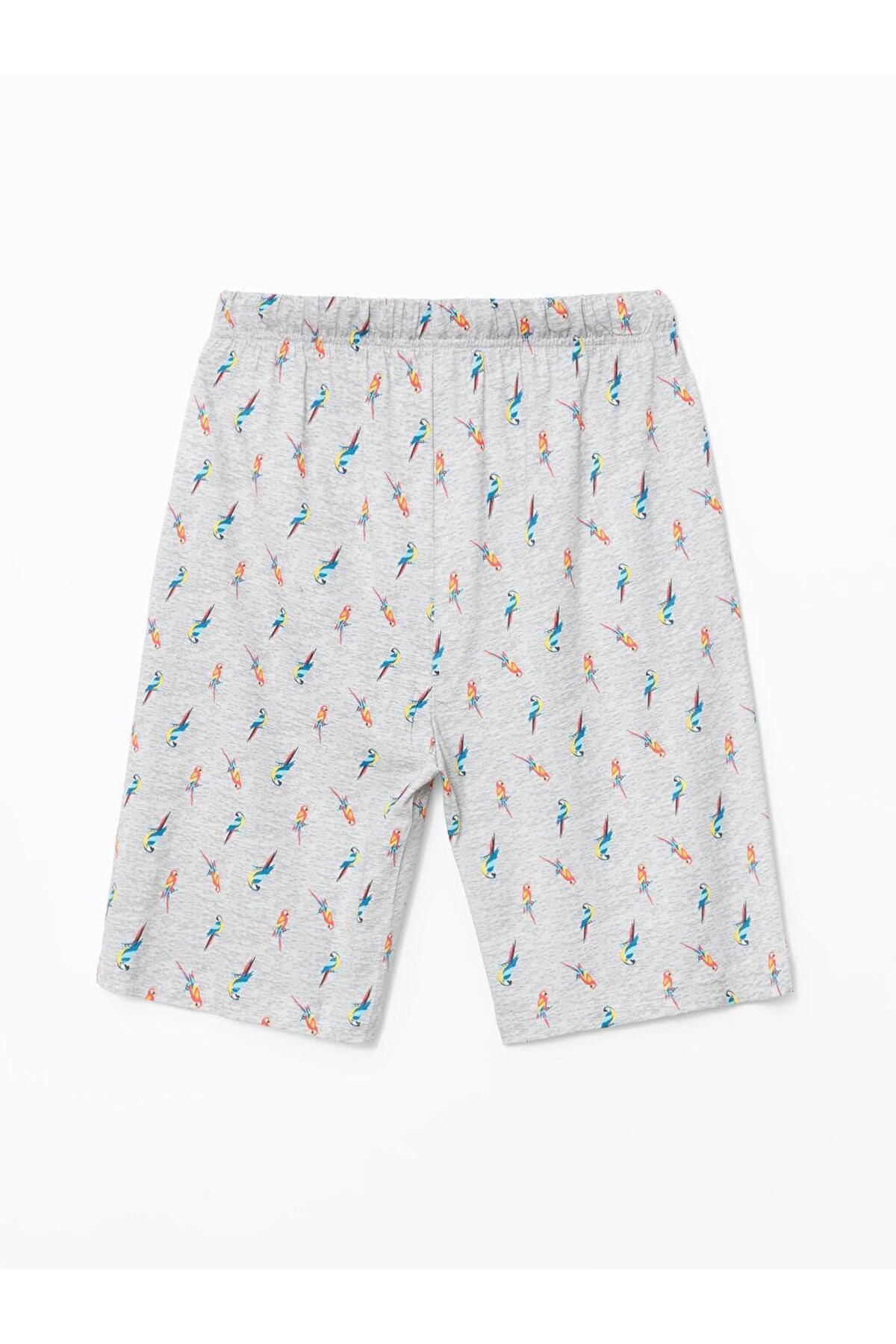LC Waikiki-Standard Fit Men's Pajama Set with Shorts 5