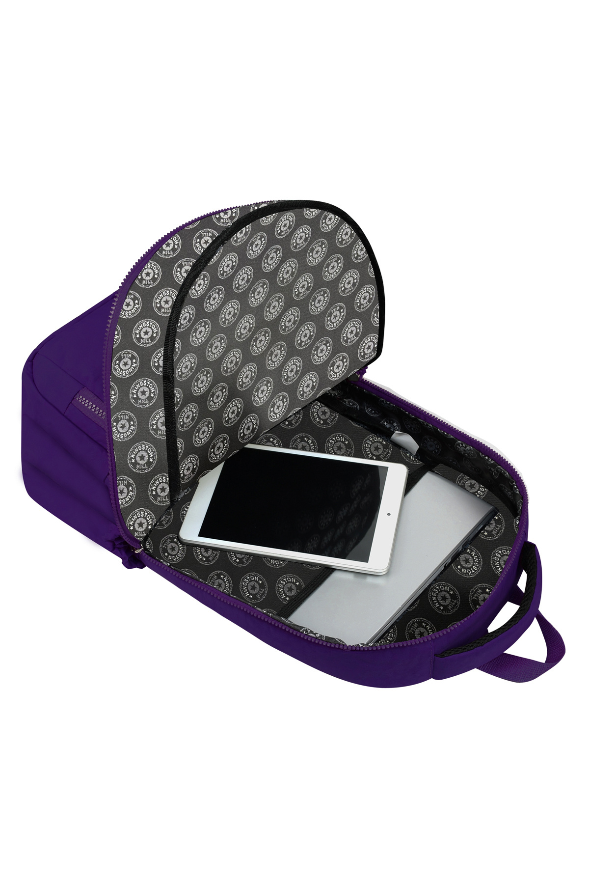 Kingston Hill-Rucsac ușor din țesătură Crinkle - Potrivit pentru școală/utilizare zilnică, impermeabil, cu mai multe compartimente 6