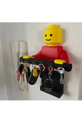BamBam Sanat 3d Duvar Askılı Dekoratif Anahtarlık Brick Men Duvar Anahtarlığı...