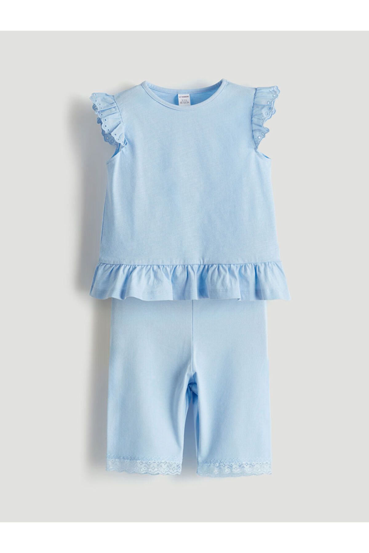 LC Waikiki Yeni Sezon Bisiklet Yaka Basic Kiz Cocuk Bluz ve Tayt 2'li - S5FA07Z1
