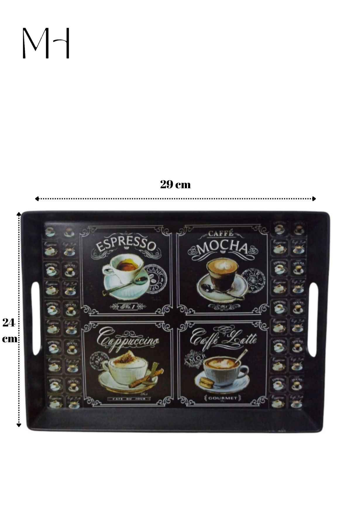 Makri-Patterned Small Rectangular Tea and Coffee Presentation Tray 2