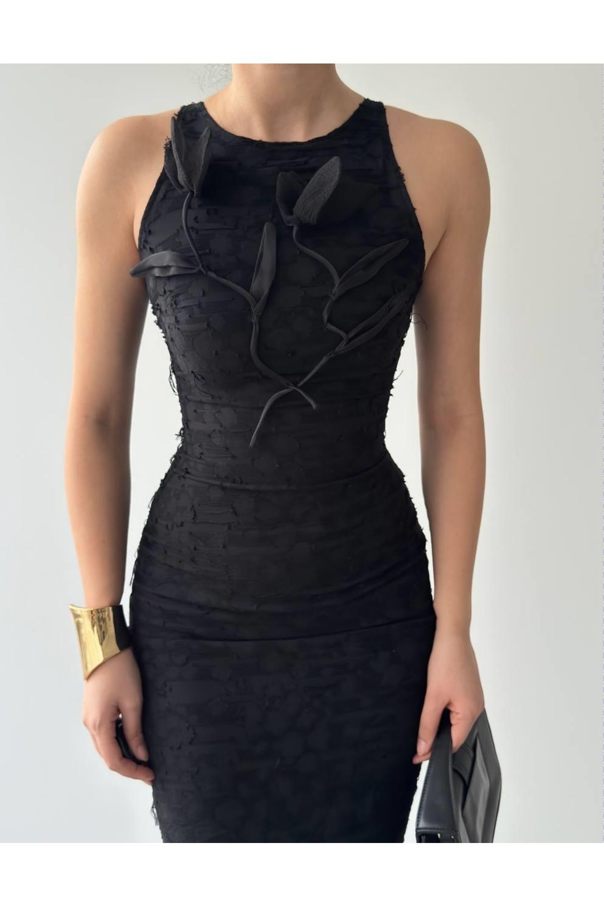 Arben Boutique Lers Çiçek Detaylı Elbise