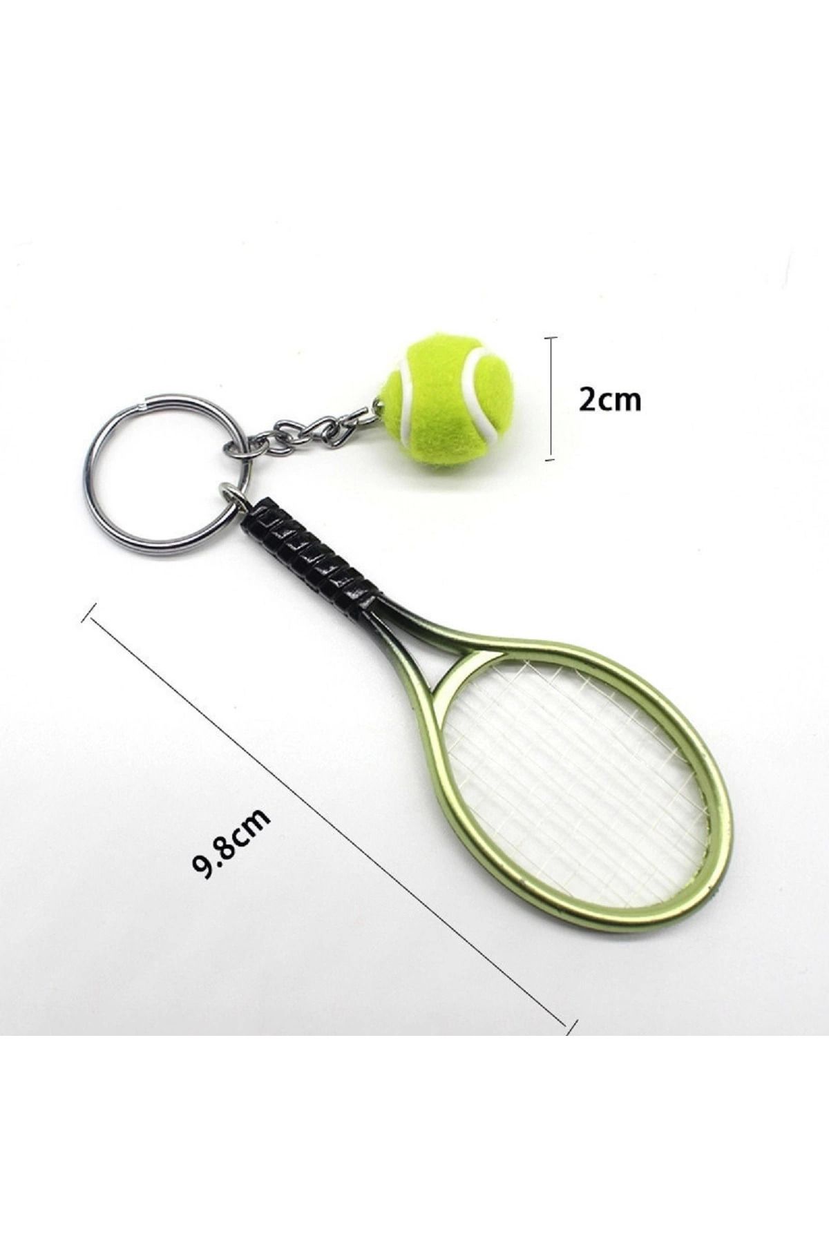 costurera-Stylish Keychain Pendant Bag Ornament Tennis Keychain with Realistic Tennis Racket Design (4767) 4