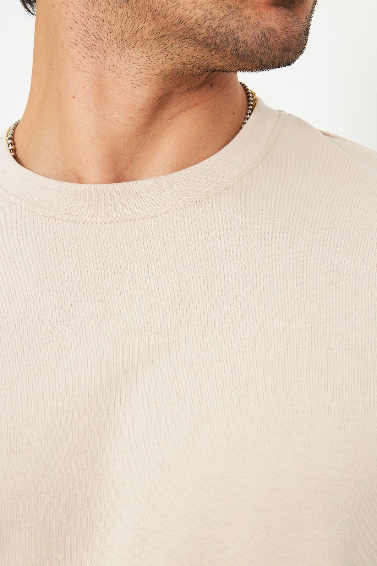 ZİNOX-Men's Plain Basic Crew Neck 2 Thread Comfortable Fresh Textured Fabric T-Shirt Suitable for Daily Use 2