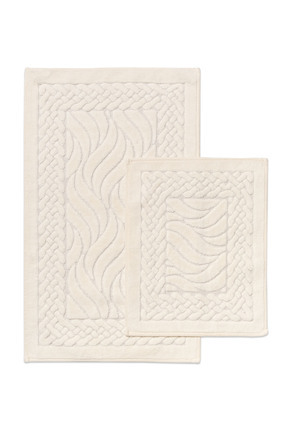 SENAX Dalga Desenli 2'li Banyo Paspas Seti - %100 Pamuk
