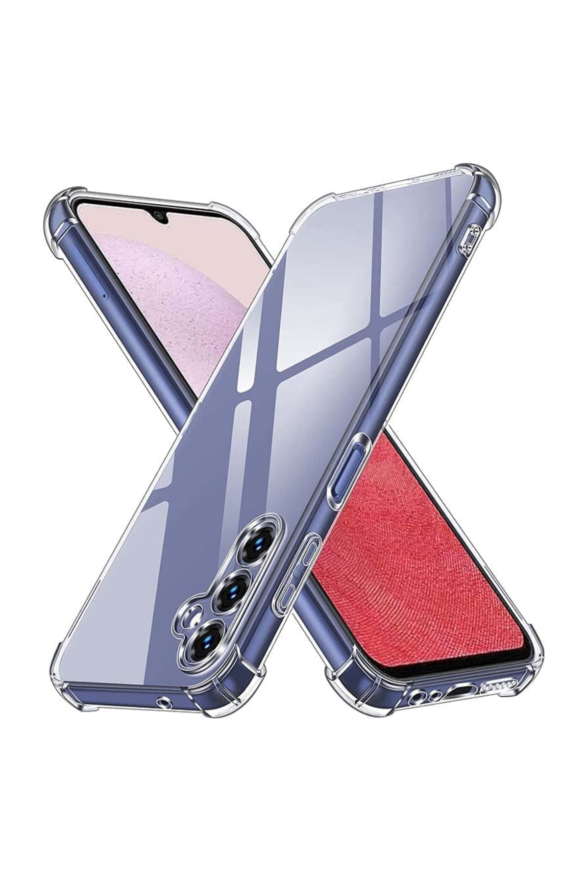 Samsung Galaxy M34 ile Uyumlu Kamera Korumalı Airbag Antishock Köşe Korumalı Şeffaf Silikon Kılıf