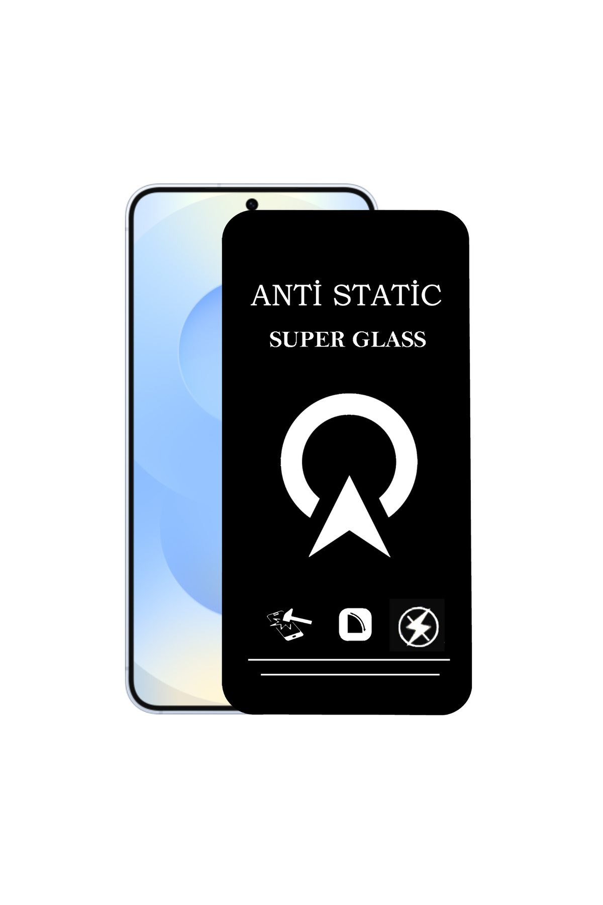 Samsung Galaxy S25 ile Uyumlu Tam Kaplayan Anti Statik Çizilmez Safir Ekran Koruyucu Cam