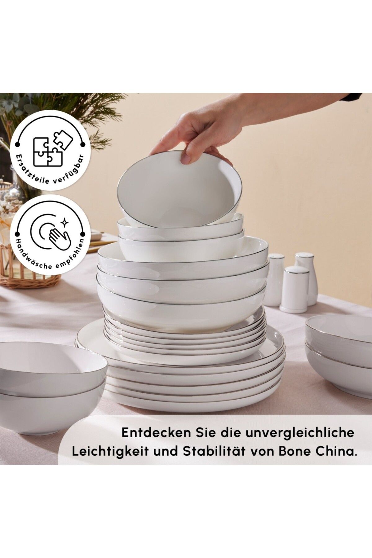 Karaca-Streamline Favaro 53-Teiliges 12-Personen Geschirrset Platin 6
