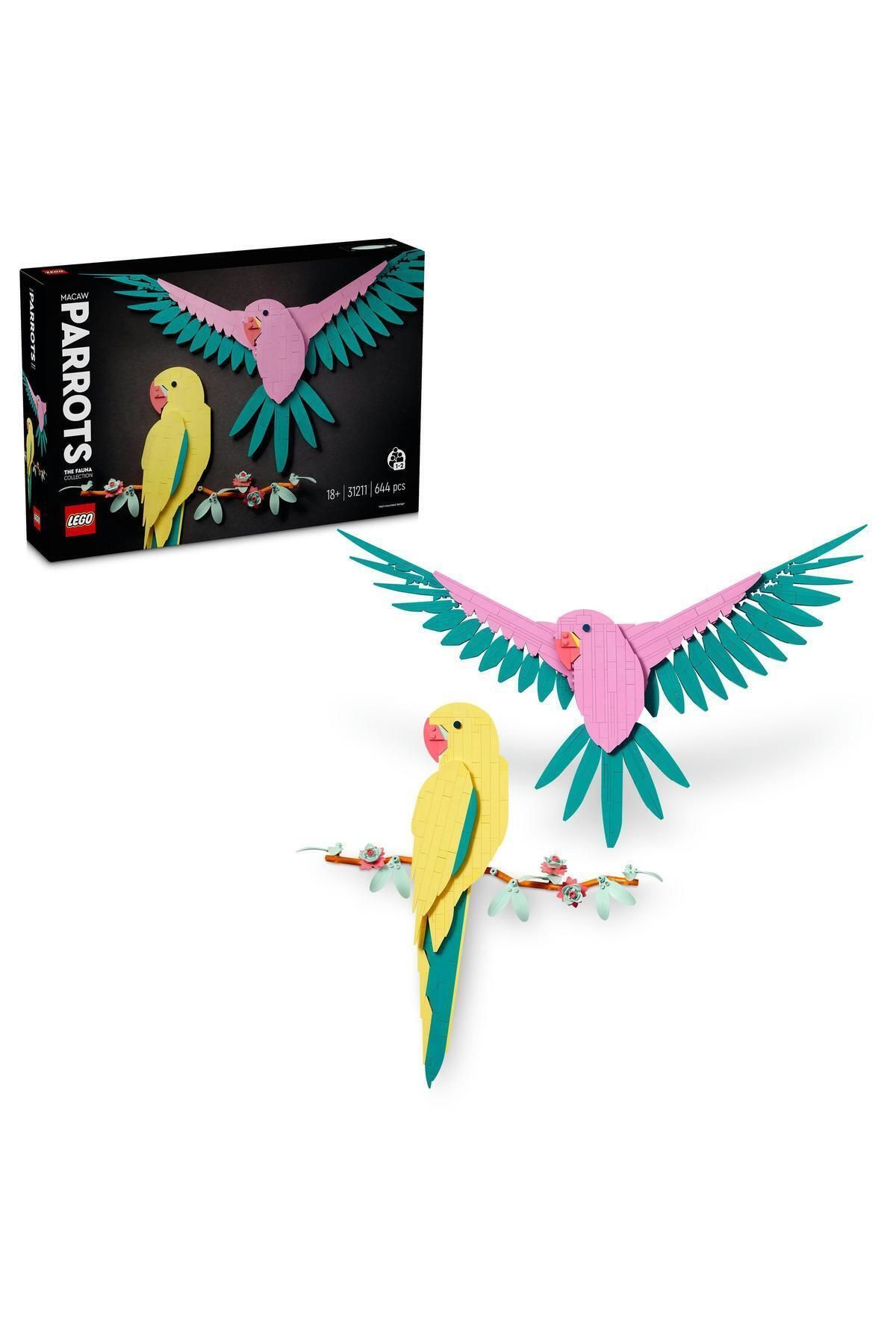 LEGO-®   Colecția Art Fauna – Macaw Parrots 31211 - Kit de construcție pentru vârsta de 18 ani și peste (644 bucăți) 1