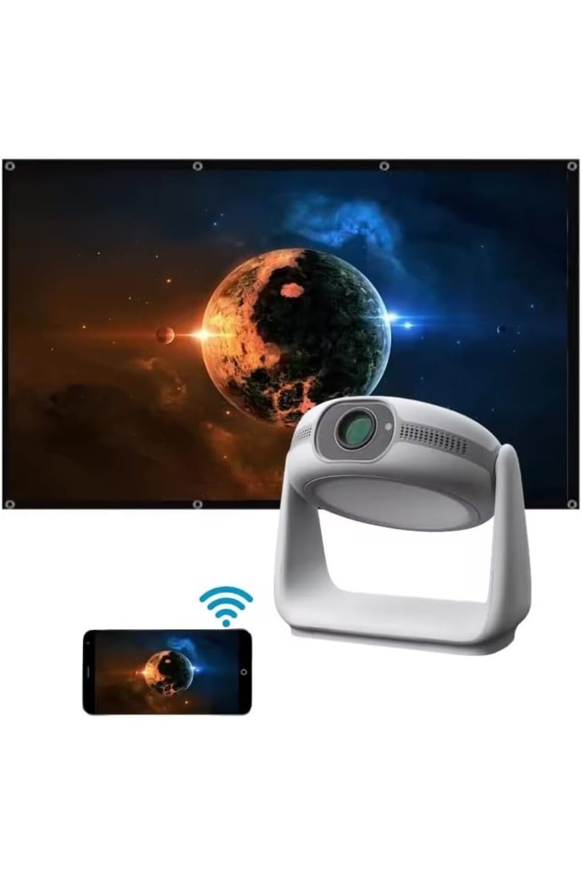 【新品・送料無料】PAN-TILT PROJECTOR ULTRA HD 本体 Rebiy K1 Pan-tilt Projector 4K HD Video Ev Sineması - Fiyatı