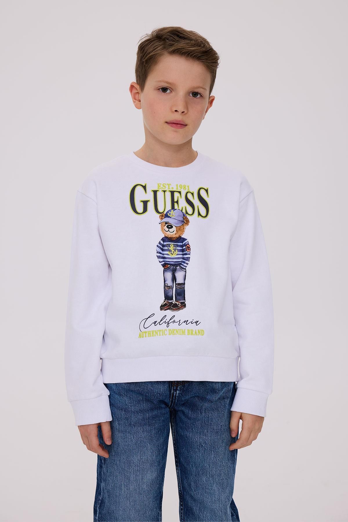 Guess-Бял суичър за момче 2