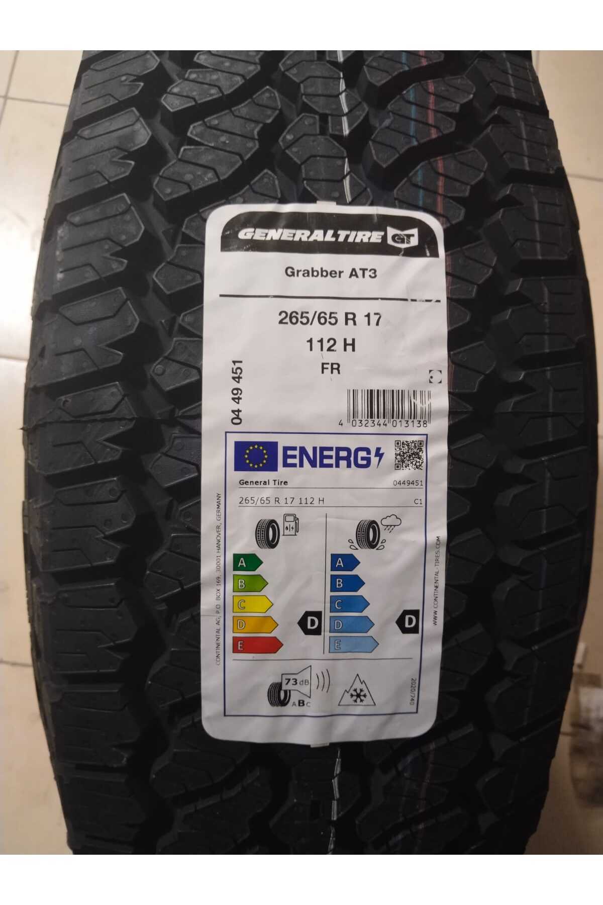 GENERAL 265/65R17 112 H FR GRABBER AT3 GENARAL SUV LASTİĞİ 2024
