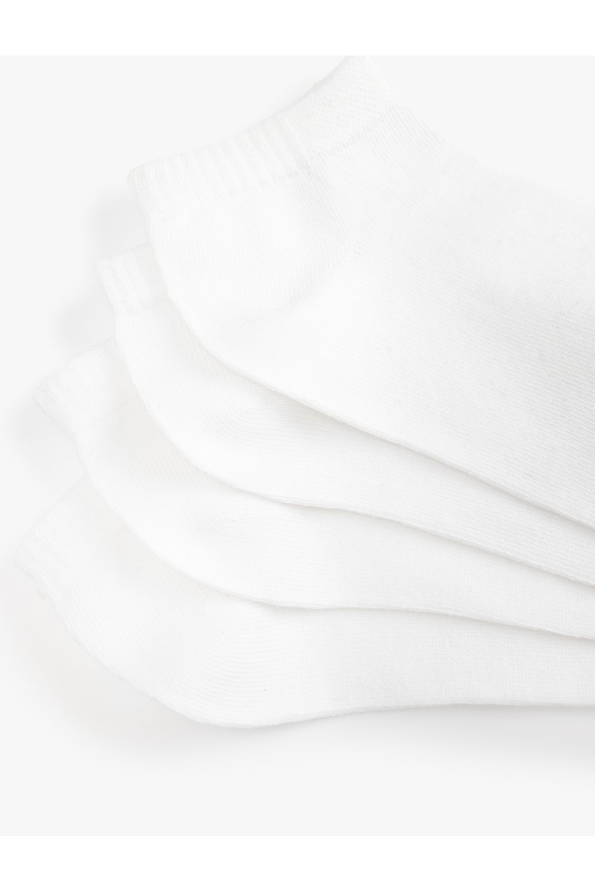 Koton-Basic Cotton Blended 4-Piece Booties Socks Set 3