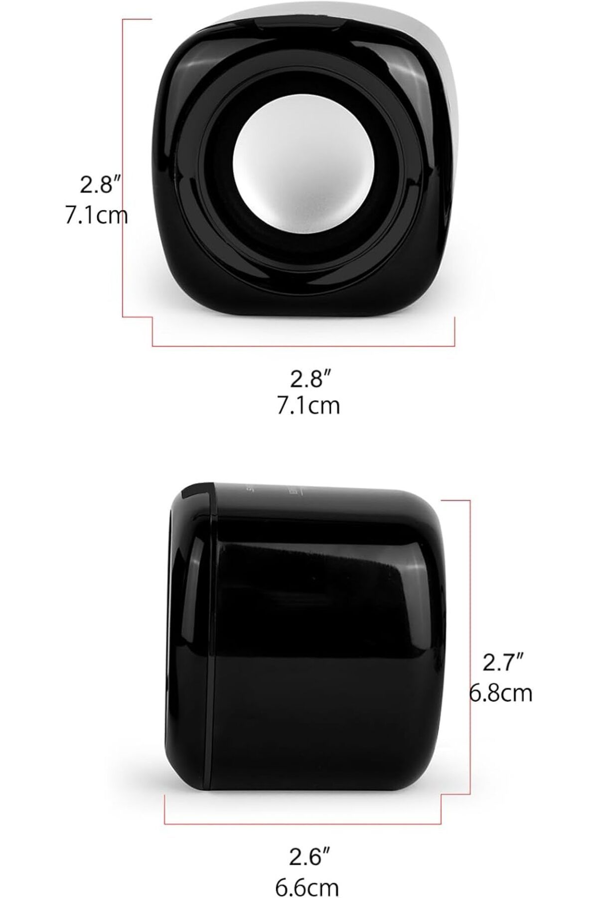 COOYA-White Computer Speakers, 6W PC Powered, USB Speaker Monitor Speakers, for Desktop Computer 7