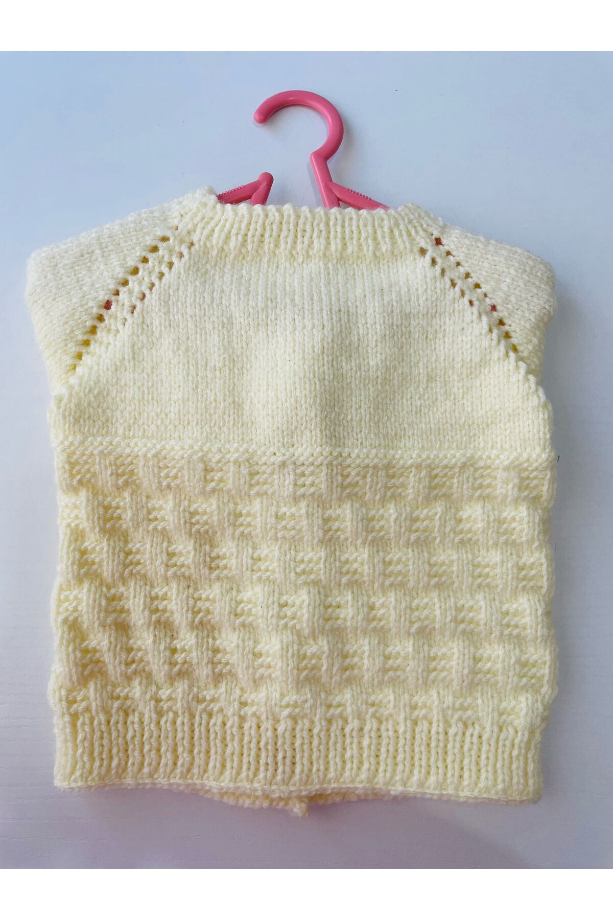 Ormisshop EL EMEĞİ KIREM RENGİ 1-2 YAŞ ÖRME HIRKA fotoğrafı 3 (önizleme)