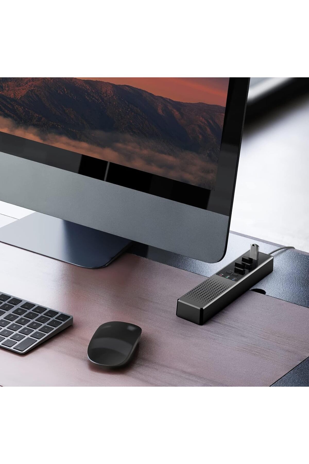 COOYA-مكبر صوت 3 في 1 للكمبيوتر مزود بميكروفون، ومنفذ USB، ومكبر صوت خارجي محمول للمكتب مع محاور 7