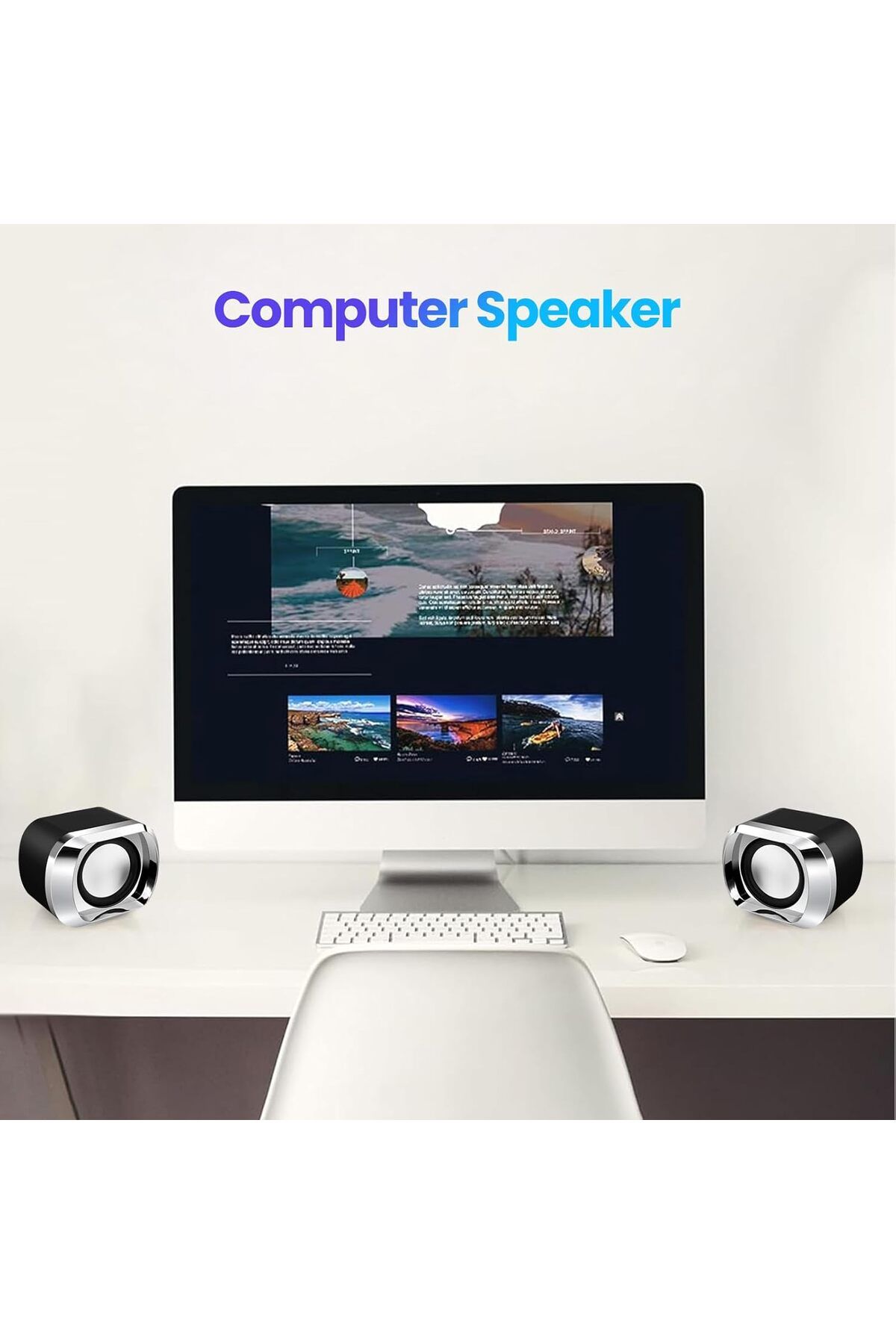 COOYA-Computer Speaker, Volume Control and 3.5 Mm Audio Plug, USB-Powered Desktop Speaker Suitable 7