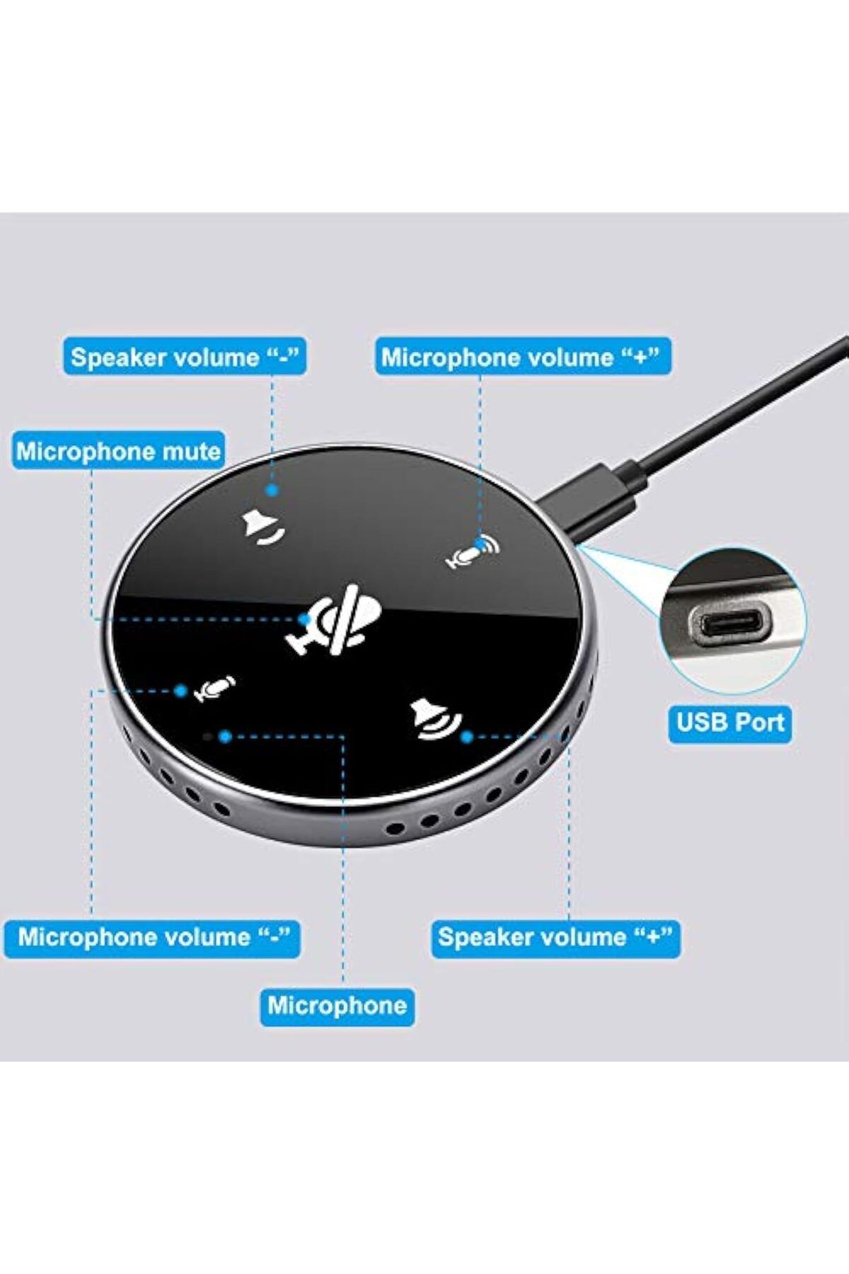 COOYA-Conference Speakerphone, USB Microphone, with Touch-Sensor to Mute/Volume, for Meetings, Interviews 4