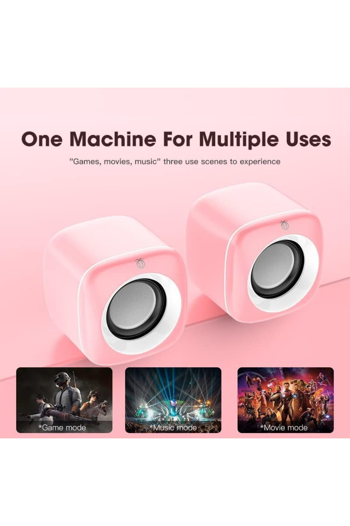 COOYA-White USB Computer Speaker, Subwoofer, Wired Music Player Not Bluetooth Speaker 4