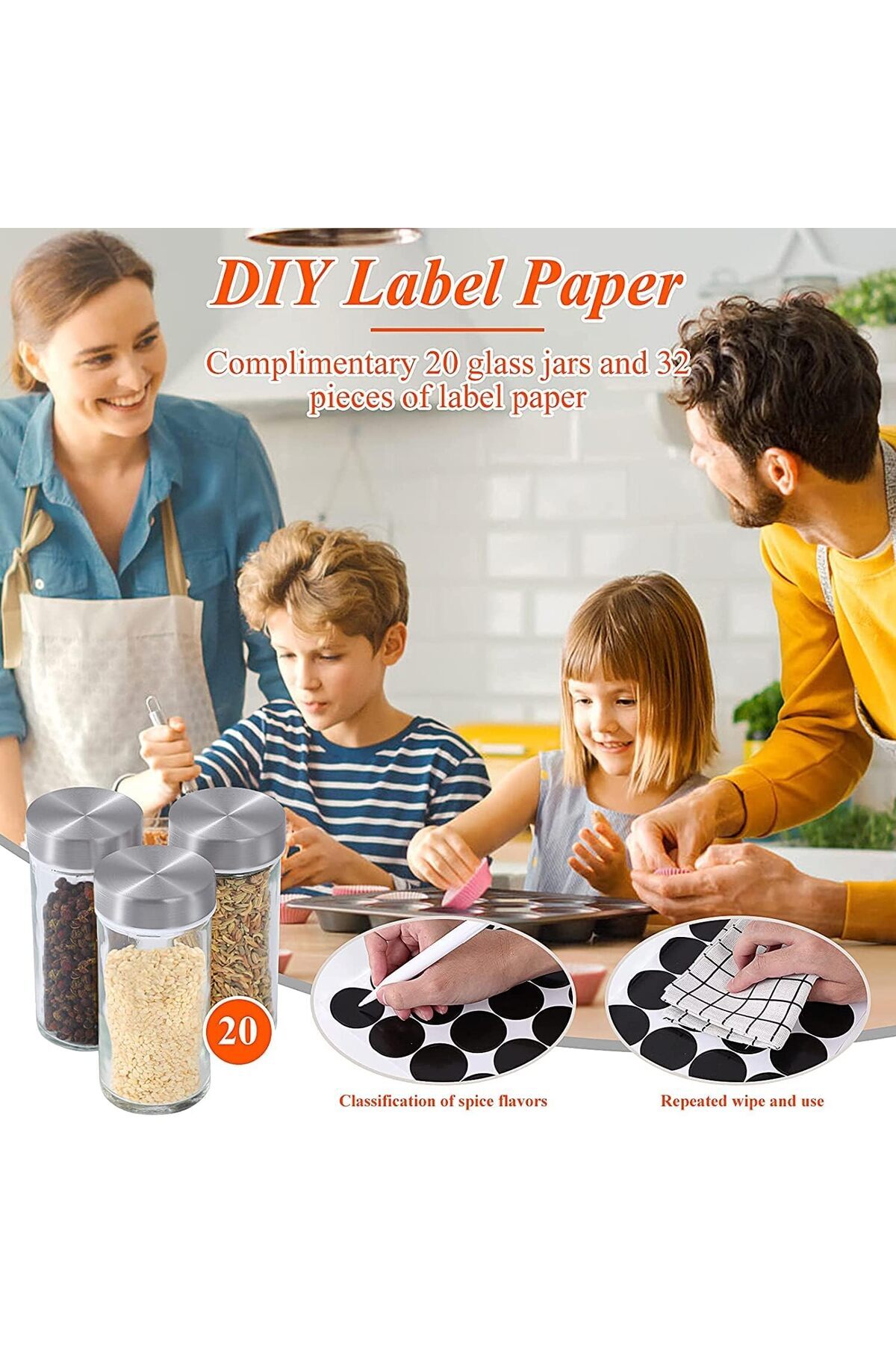 رف توابل دوار مزدوج بسعة 2C مع 20 برطمانًا، مصنوع...