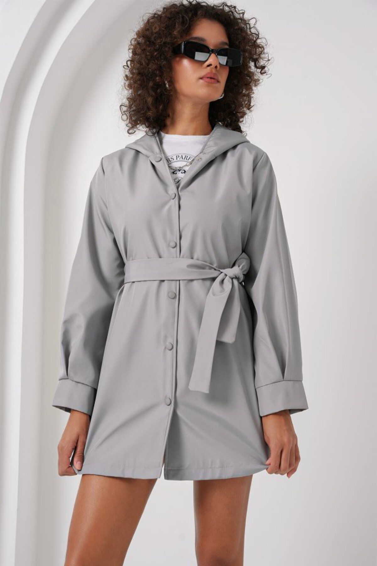 Moka Shopin-Mokashop 5934 Gray Door Trench Coat 4