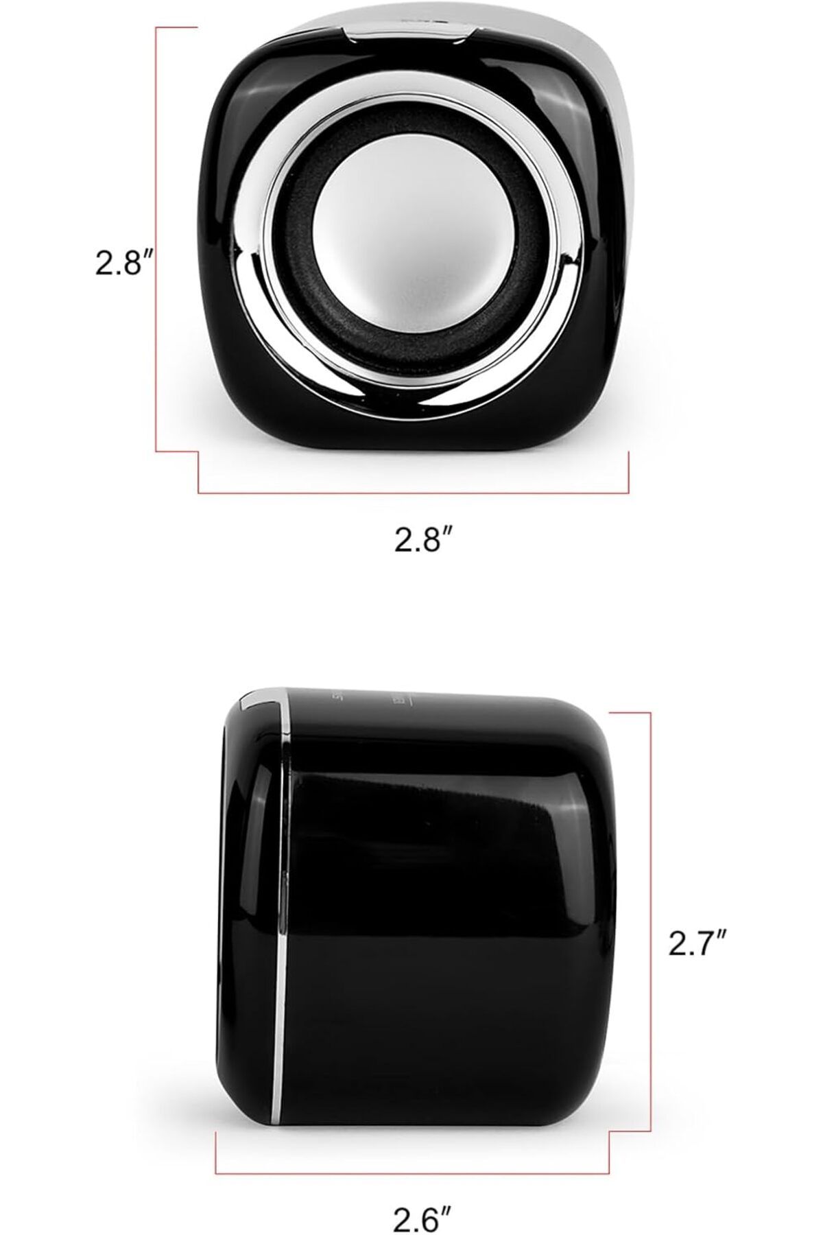 COOYA-Black Computer Speakers, 6W PC Powered, USB Speaker Monitor Speakers, for Desktop Computer 4