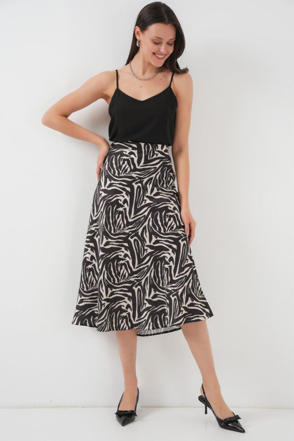 Gökyüzü Moda 15806 Saten Etek - A.Bej