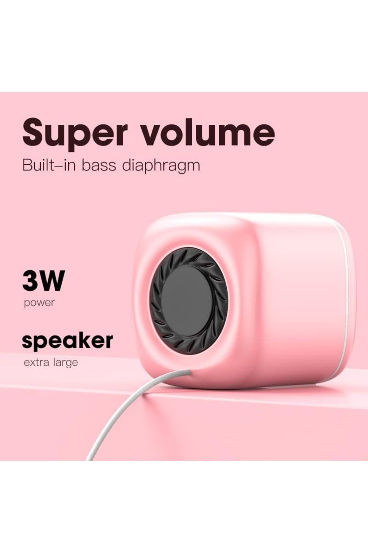 COOYA-White USB Computer Speaker, Subwoofer, Wired Music Player Not Bluetooth Speaker 3