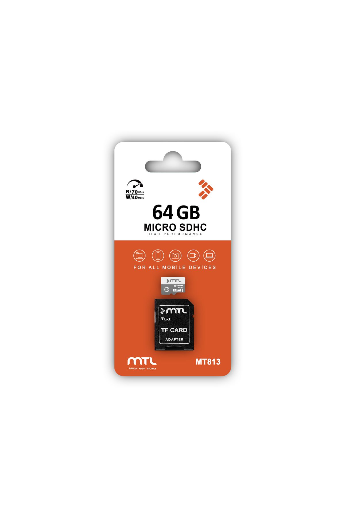 MTL-64Gb Hc Micro Sd Memory Card Extensive Application with Mt813 Adapter Included 1
