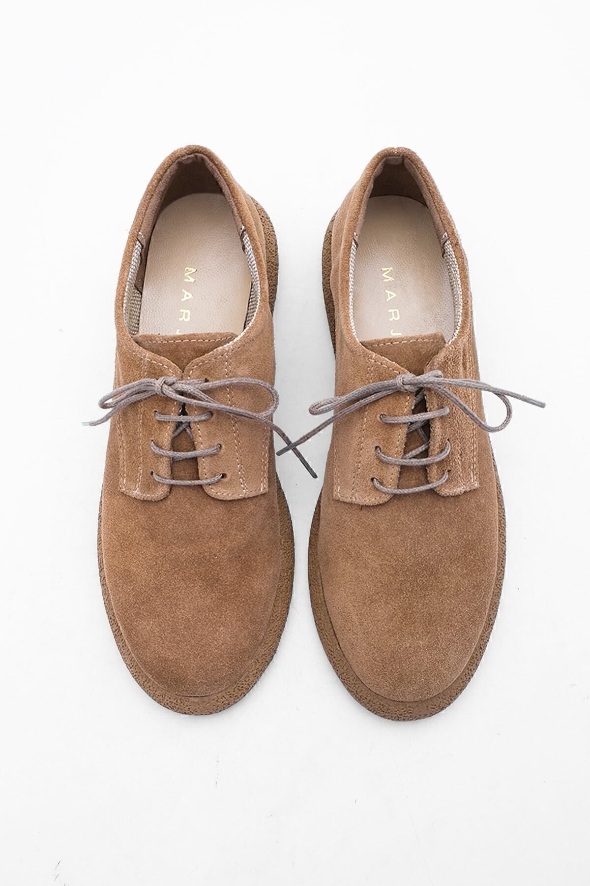 Marjin-Damen-Oxford-Schuhe aus echtem Leder, Schnür-Freizeitschuhe, Allen-Wildleder 7
