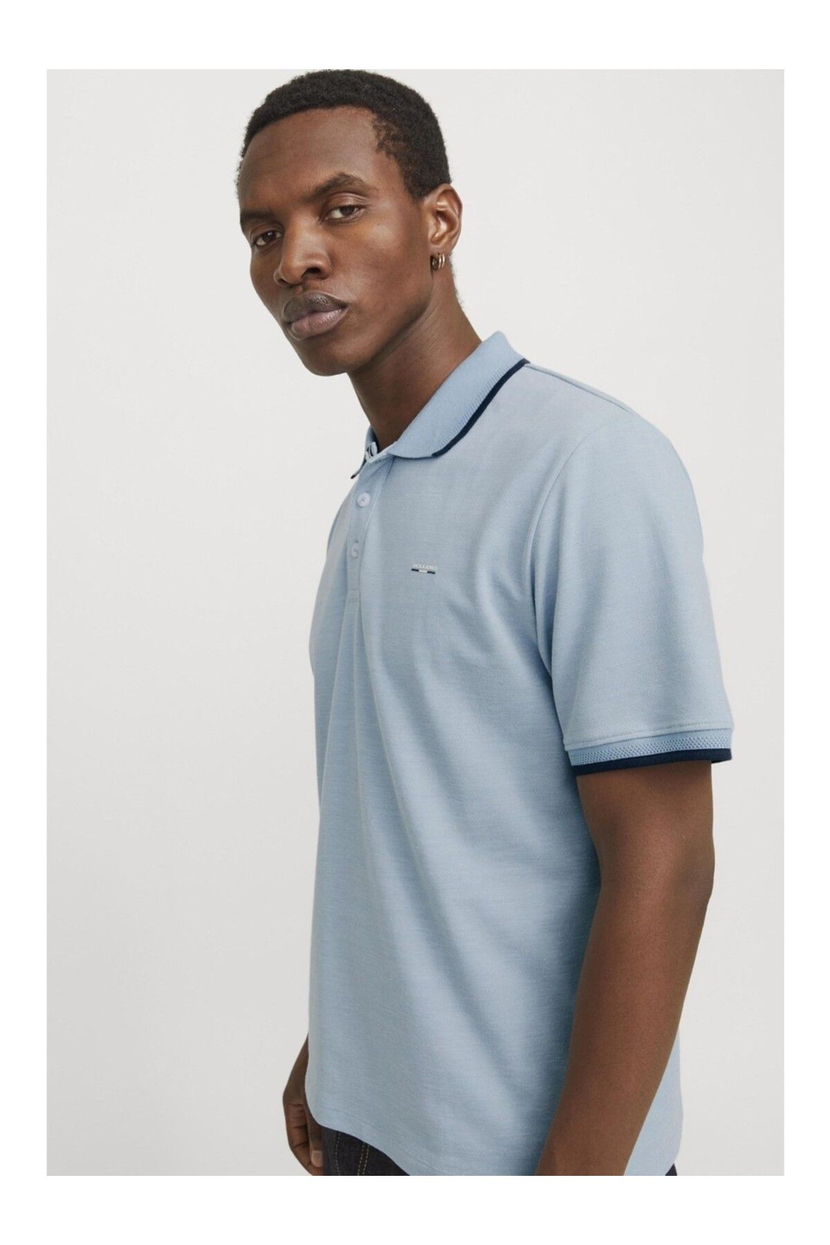 تی شرت یقه پولو آبی مردانه POLO YAKA اورجینال Jack Jones Jack & Jones