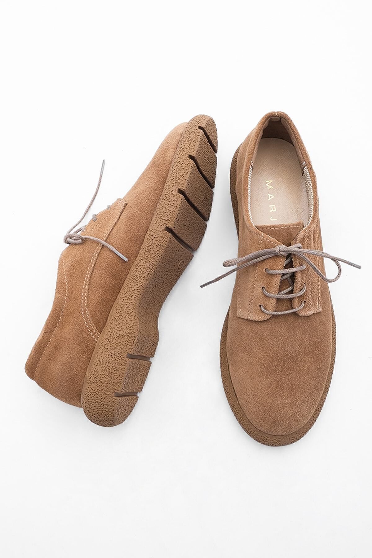 Marjin-Damen-Oxford-Schuhe aus echtem Leder, Schnür-Freizeitschuhe, Allen-Wildleder 8