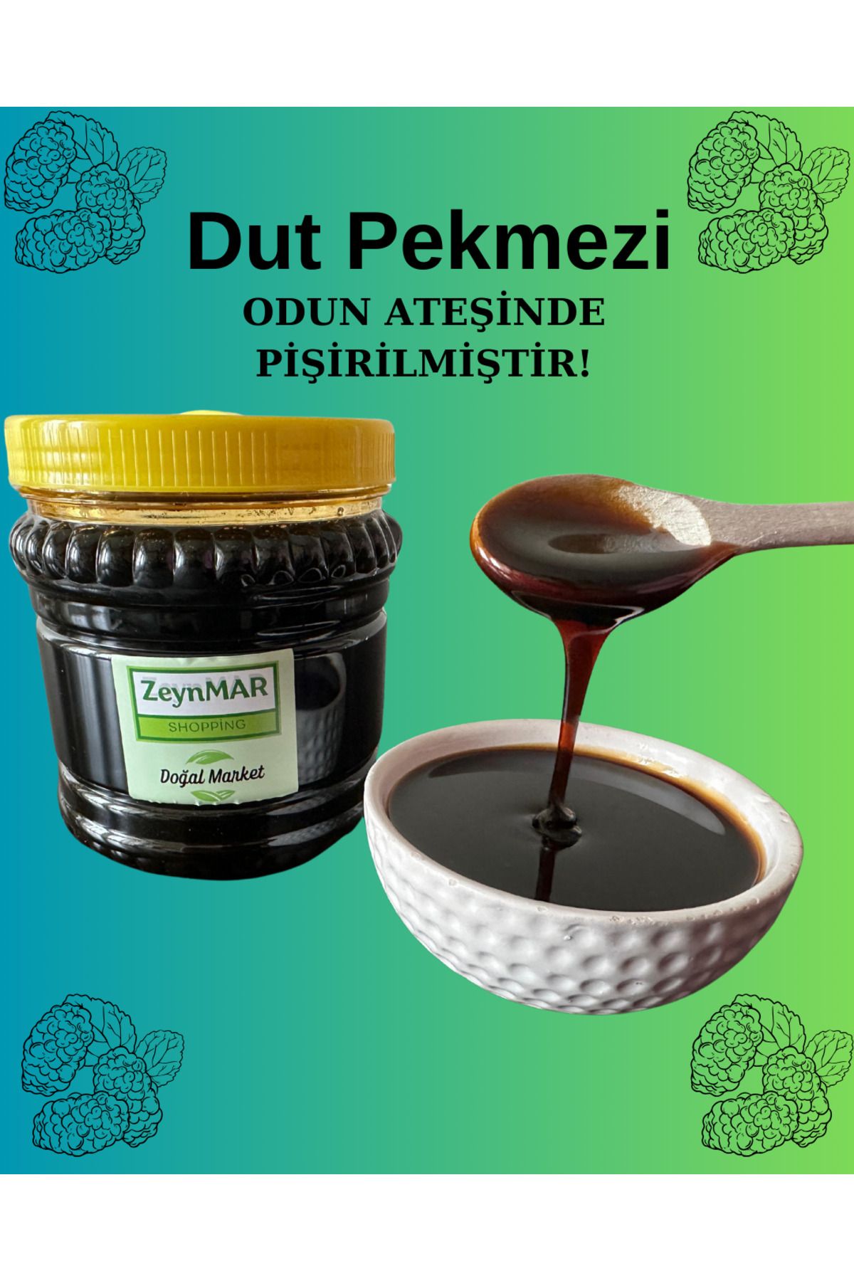 zeynmar DOĞAL ODUN ATEŞİNDE PİŞMİŞ DUT PEKMEZİ 1 KG