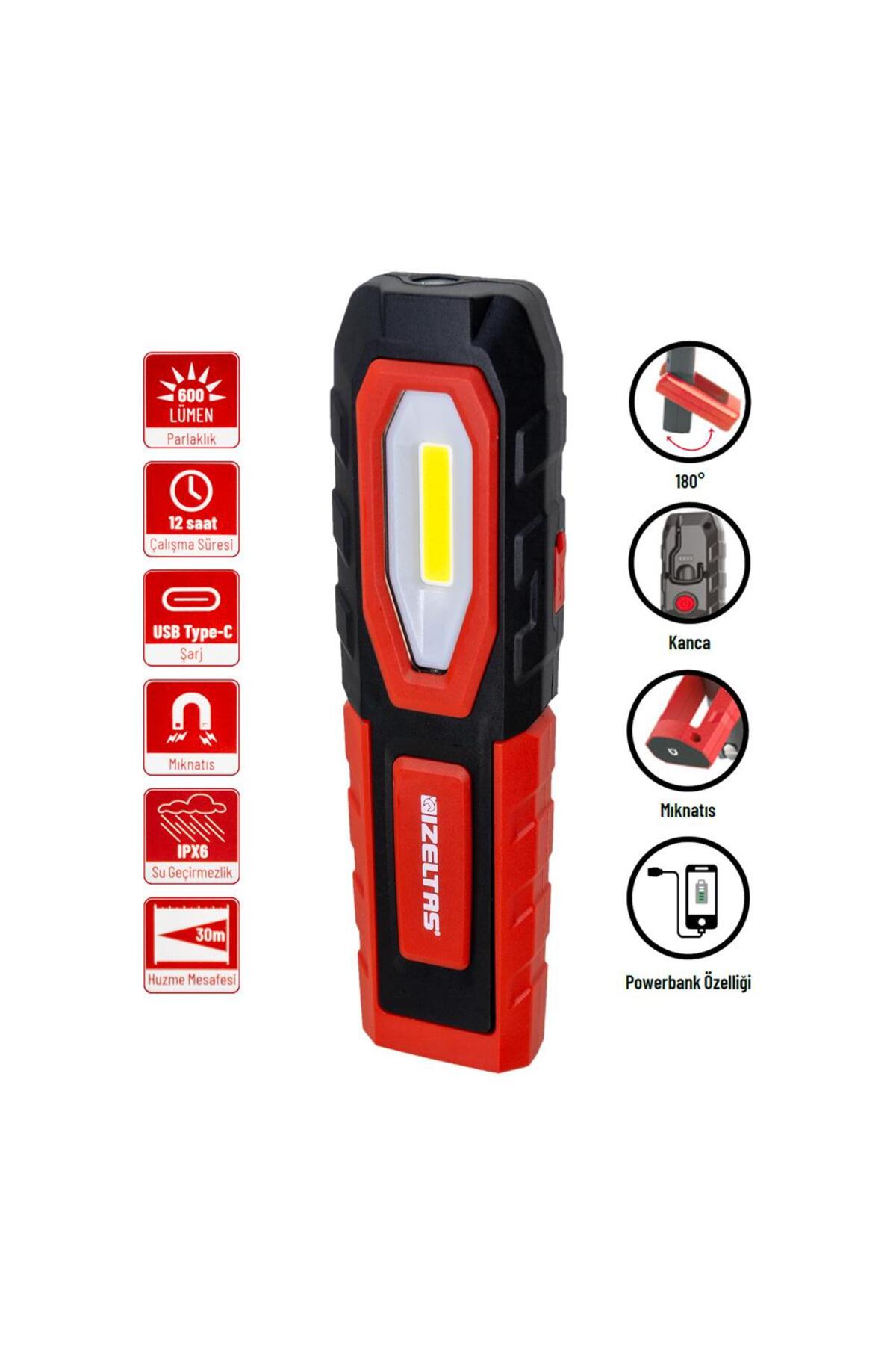 Genel Markalar İzeltaş COB LED Şarjlı Büyük Boy Çalışma Lambası