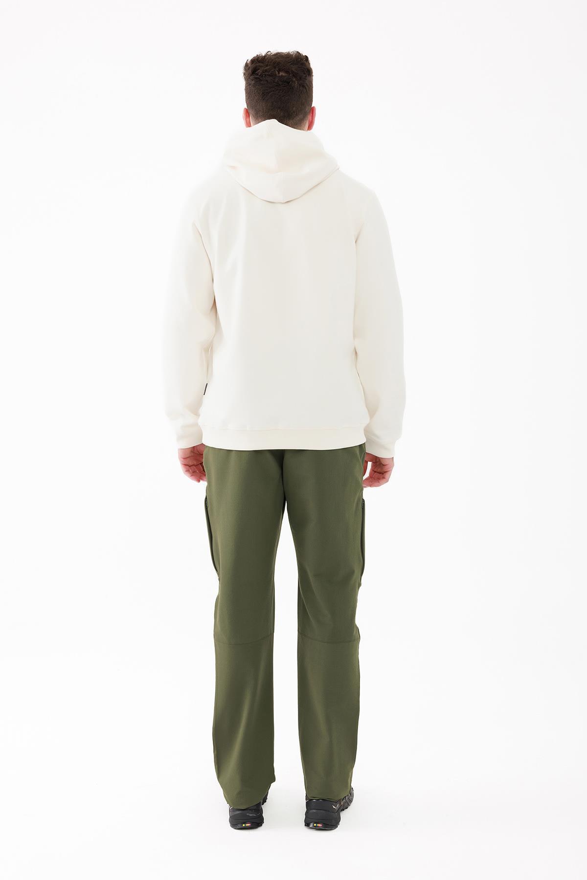 2AS-Oliver Men's White Hooded Crew Neck Sweatshirt 4