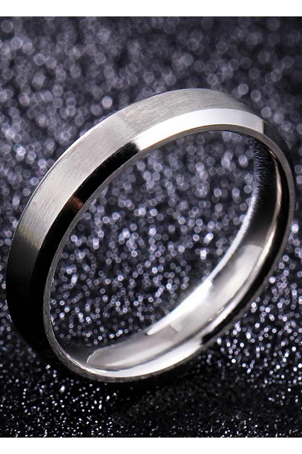 Takı Dükkanı 4mm Köşeli Mat Düz Model Unisex Erkek Kadın Çelik Alyans Yüzük cl40 görsel 8