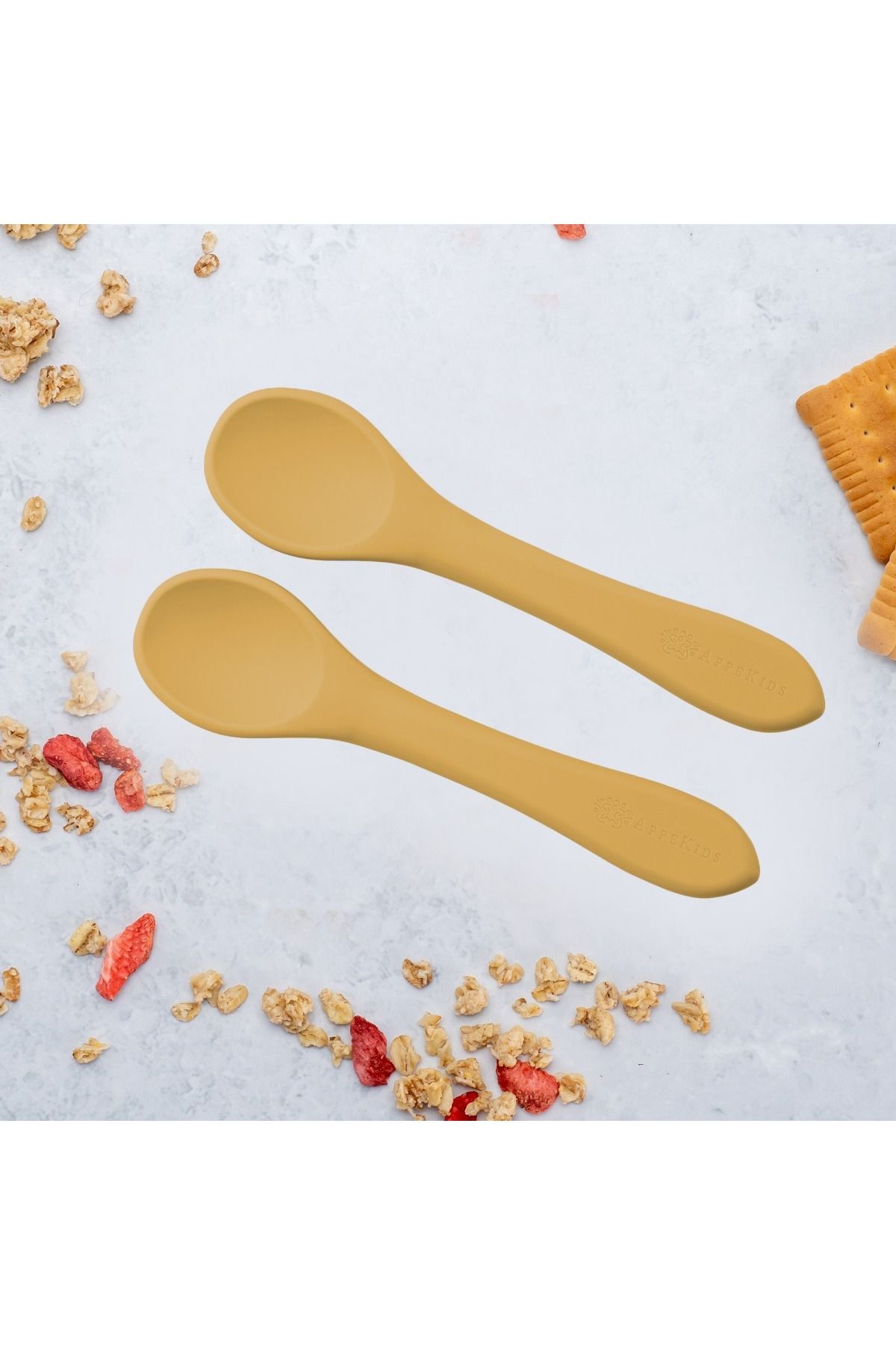 APPEKIDS Set Lingurite Din Silicon, - Honey - One Size