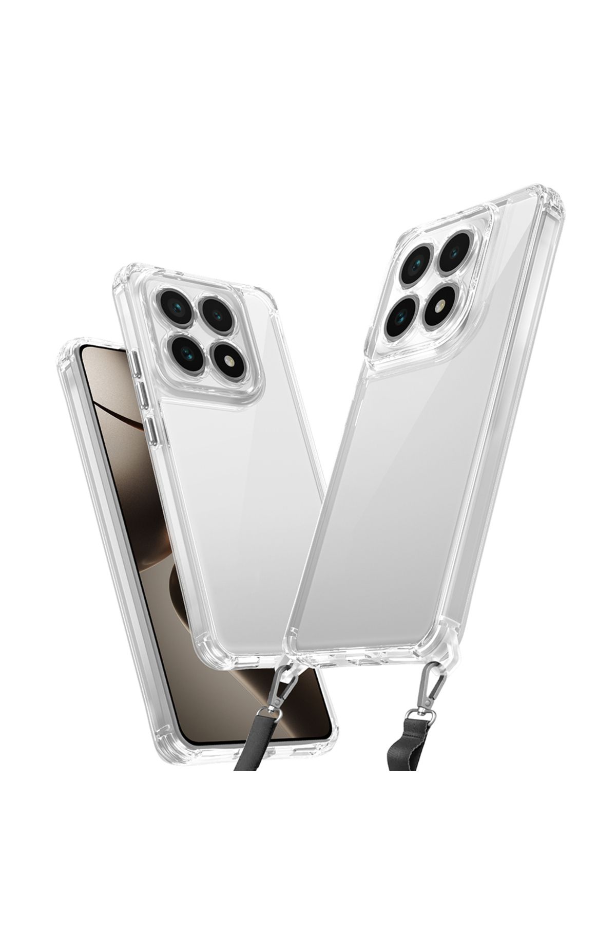 UnDePlus Xiaomi 14T Pro Kılıf Darbelere Karşı Dayanıklı Takılabilir Askı Aparatlı Snap Kapak