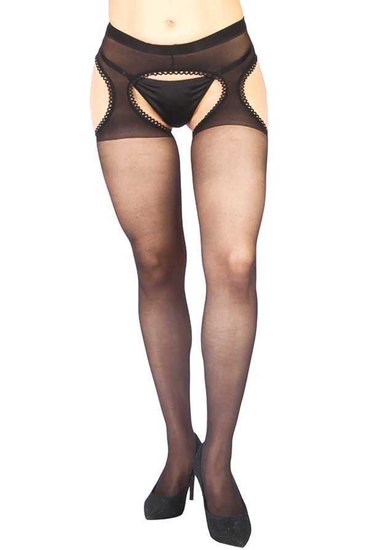 She Do SheDo STL Siyah Özel Bölgesi Açık Fantazi Külotlu Çorap TM0935