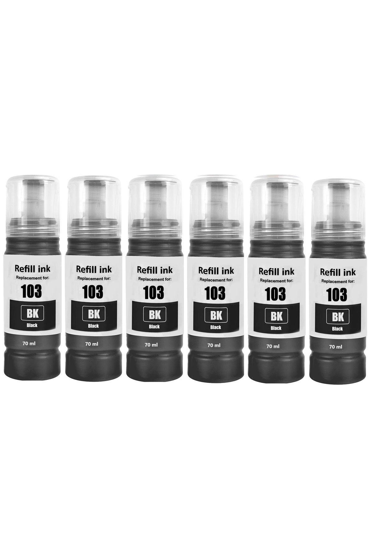 TecHarbor Epson EcoTank L1210,L1250,L3110,L3111,L3151,L3156 uyumlu 6 Adet Siyah renk 103 muadil mürekkep